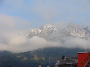 The first snowfall on the Alps