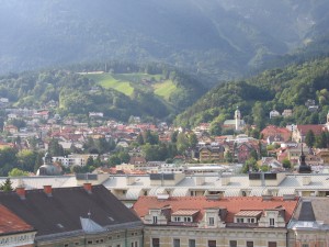 View of Innsbruck from the 360Â° Cafe above the City Hall