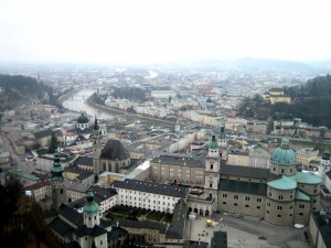 Looking down over Salzburg