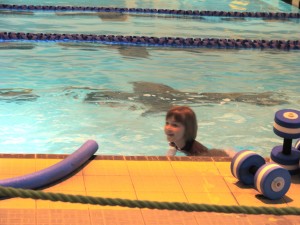 Emma at swimming lessons. 
